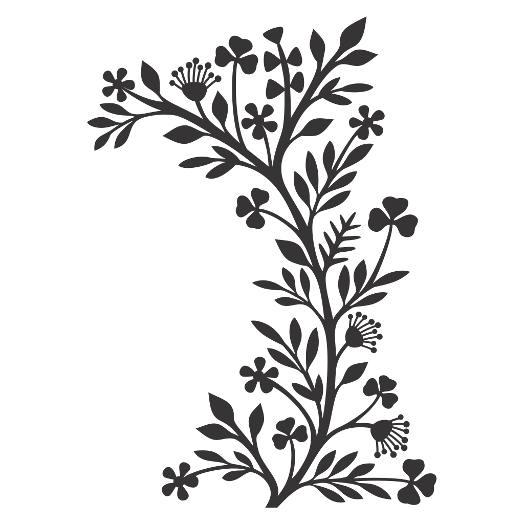 Floral number design perfect for cutting machines and crafts