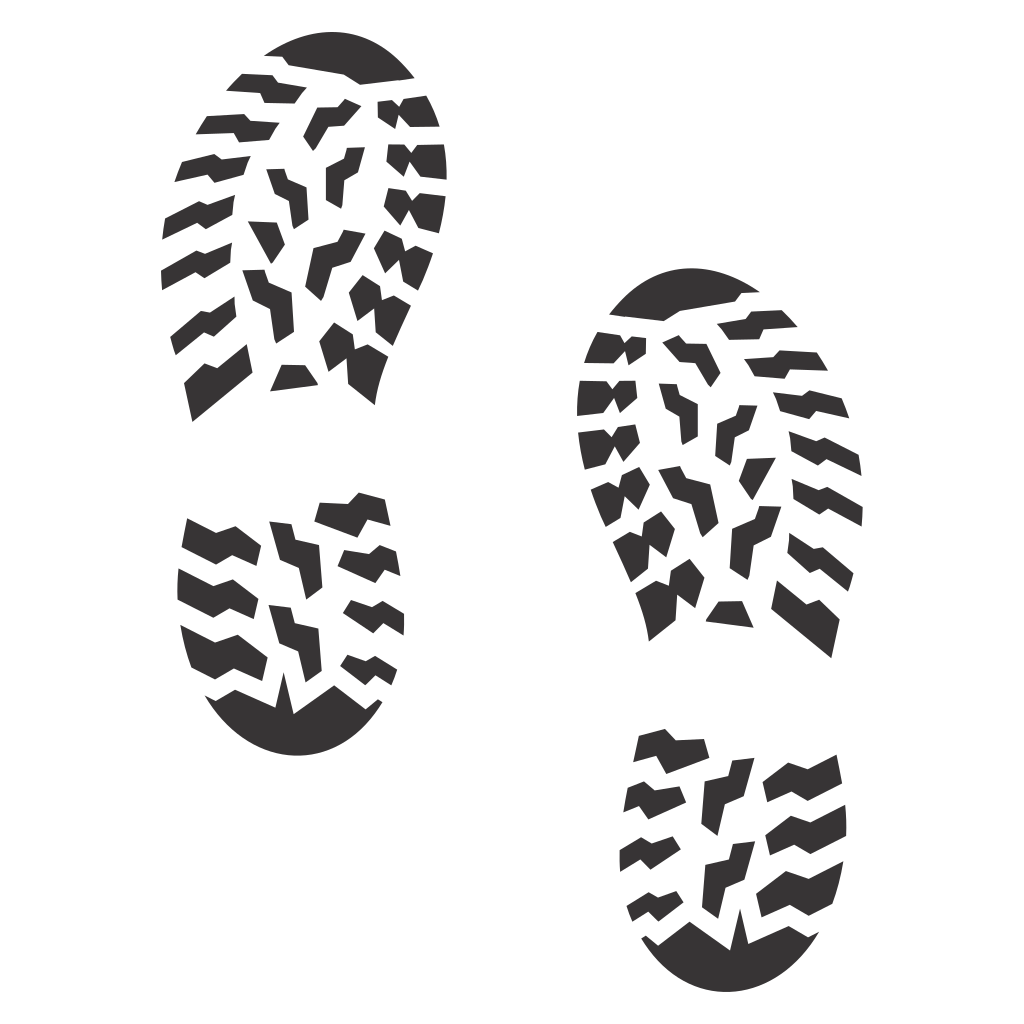 Creative boot print vector for cutting machines