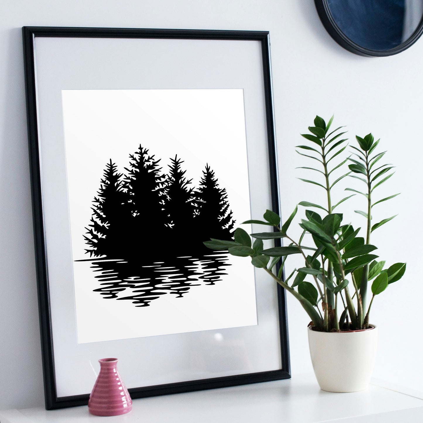 Forest silhouette design for creative projects and crafts