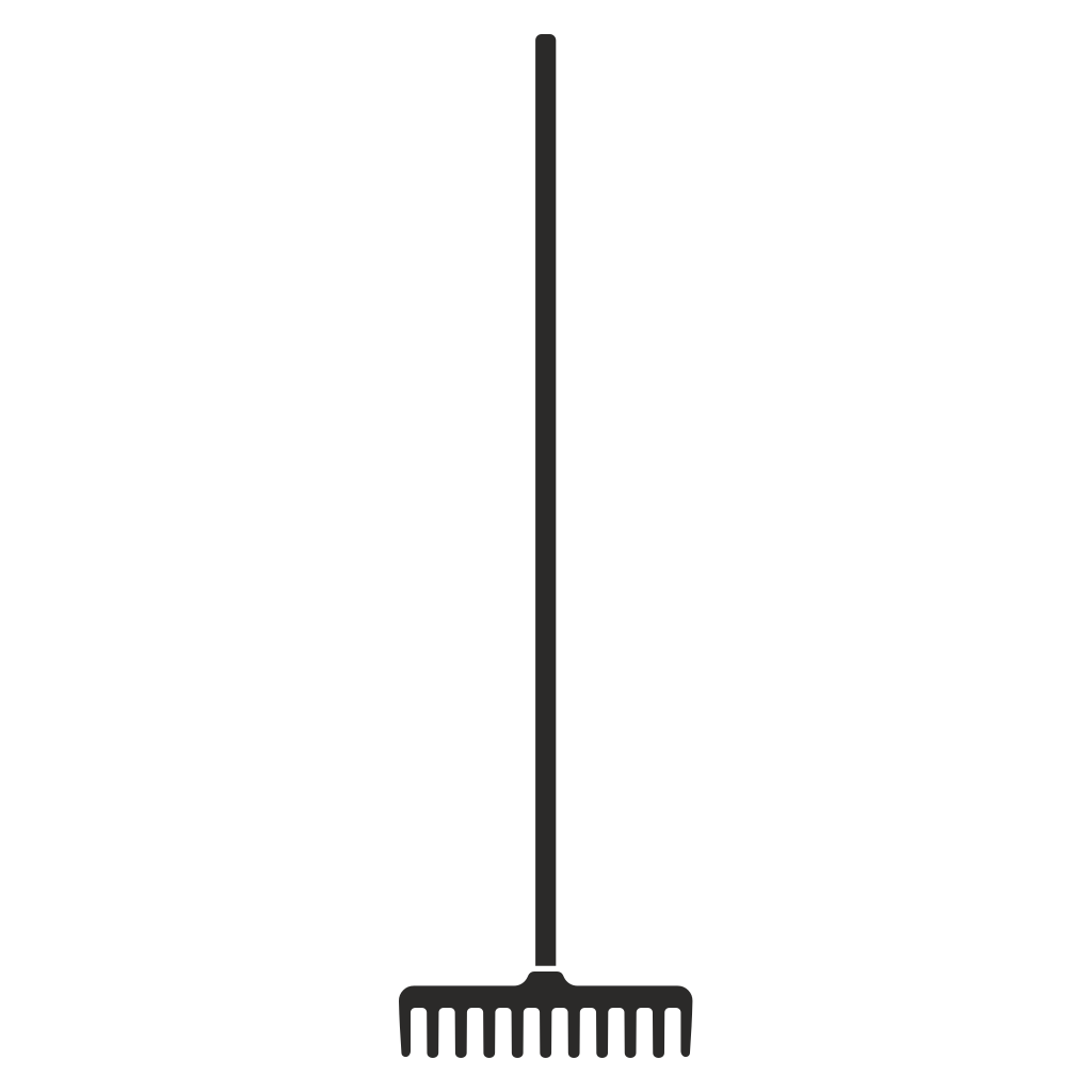 Simple vector graphic of a garden rake design for crafting