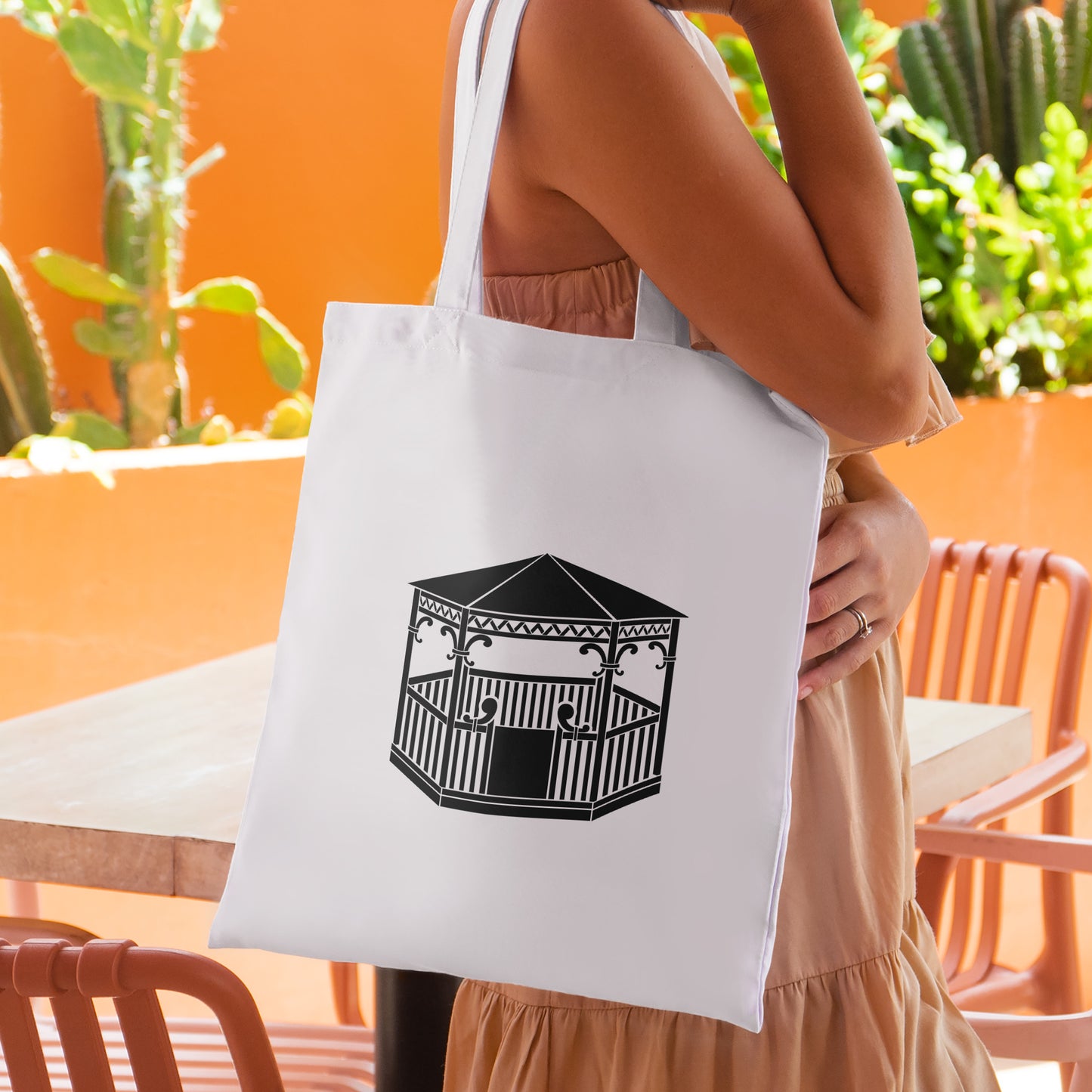 Elegant black gazebo silhouette for cutting machine designs