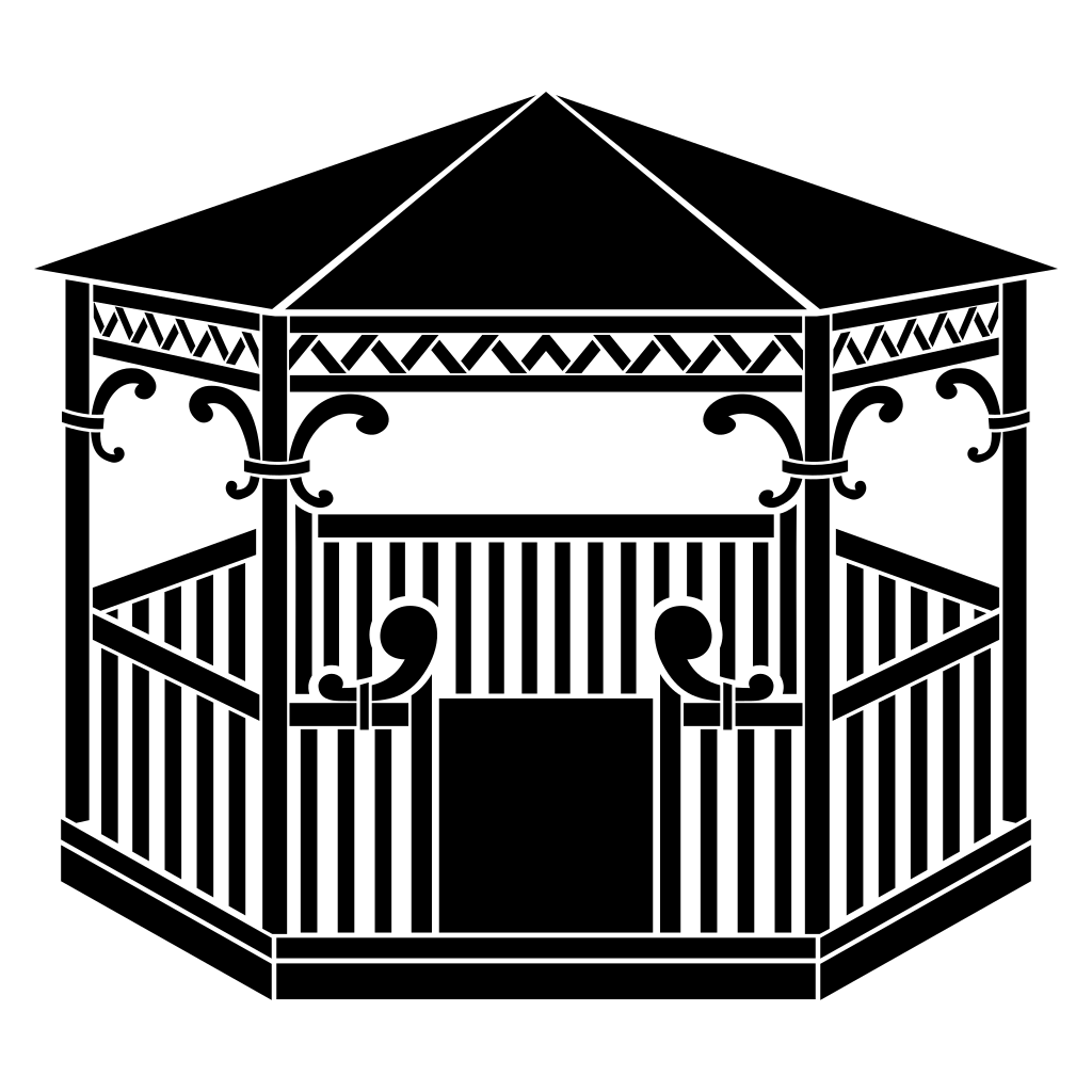 Elegant black gazebo silhouette for cutting machine designs
