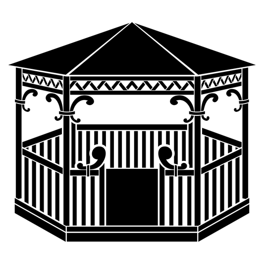 Elegant black gazebo silhouette for cutting machine designs