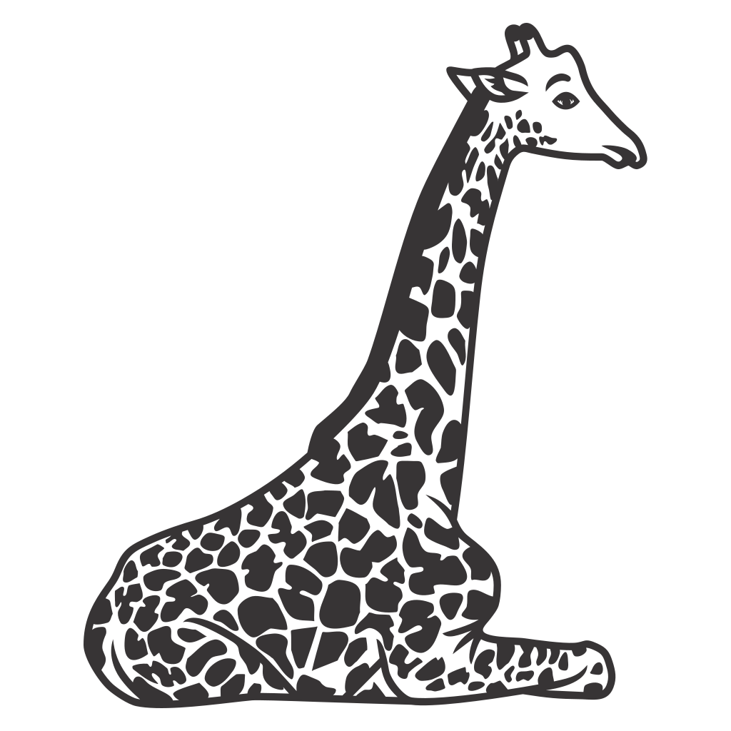 Creative vector design of a sitting giraffe for projects