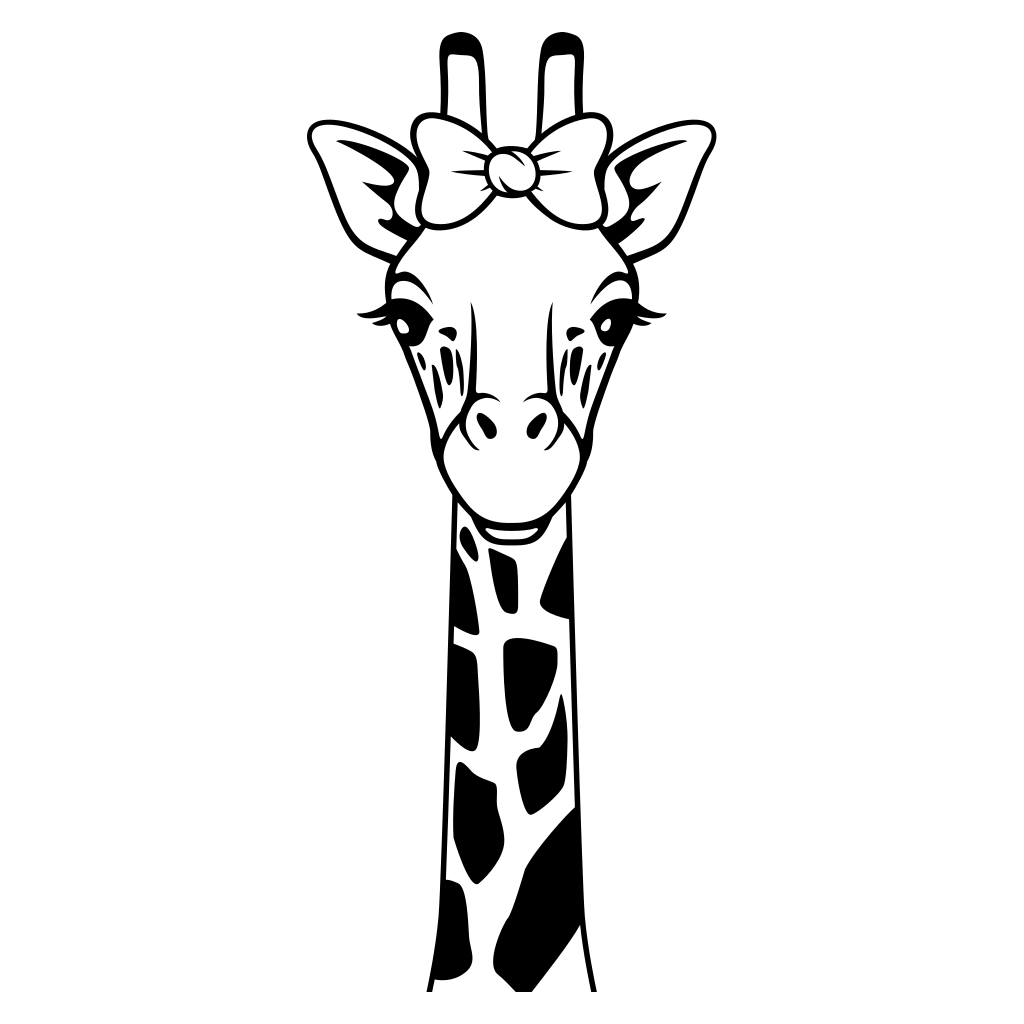 Charming giraffe design with a bow for crafting enthusiasts