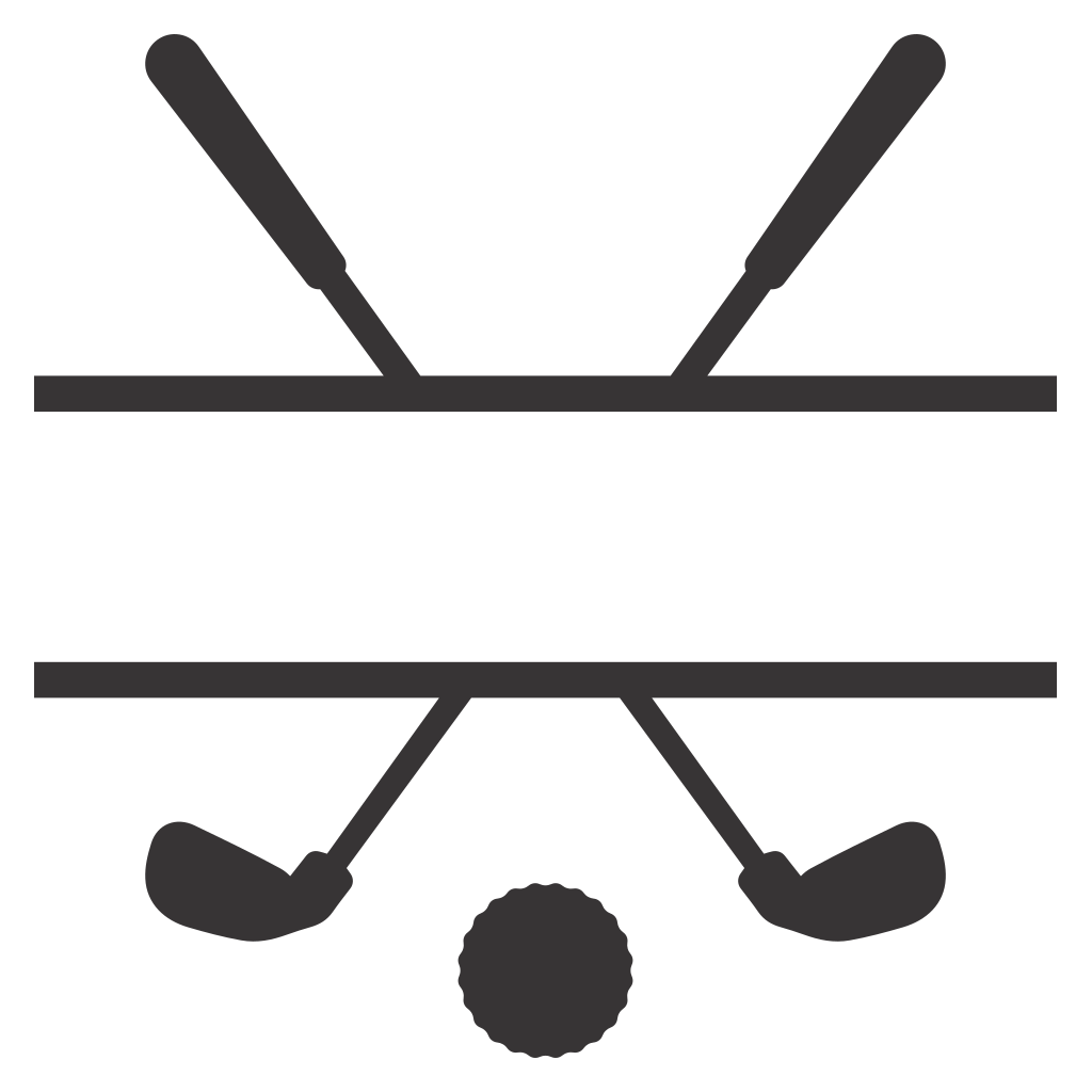 Creative golf monogram design perfect for cutting machines