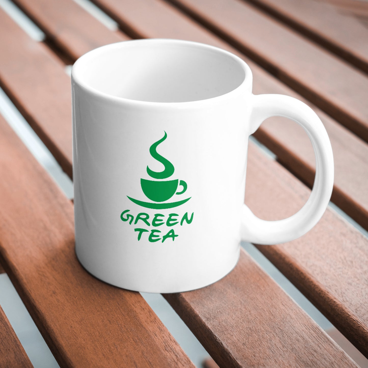 Elegant design of green tea cup with steam illustration