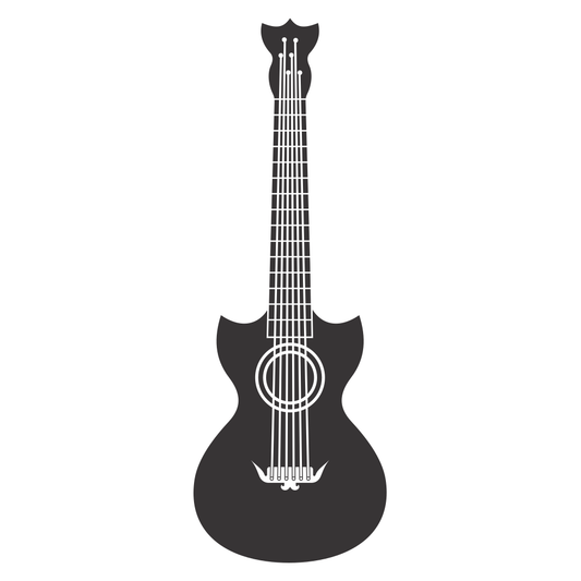Creative black guitar vector design for cutting machines