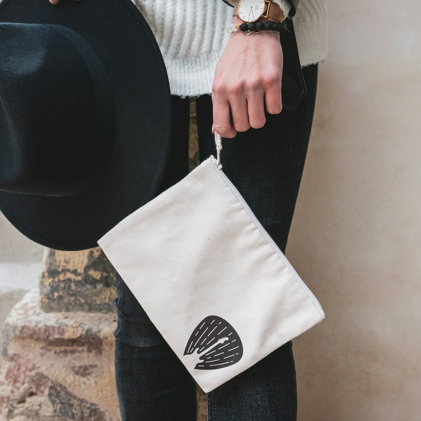 Guitar pick design with an electric guitar silhouette