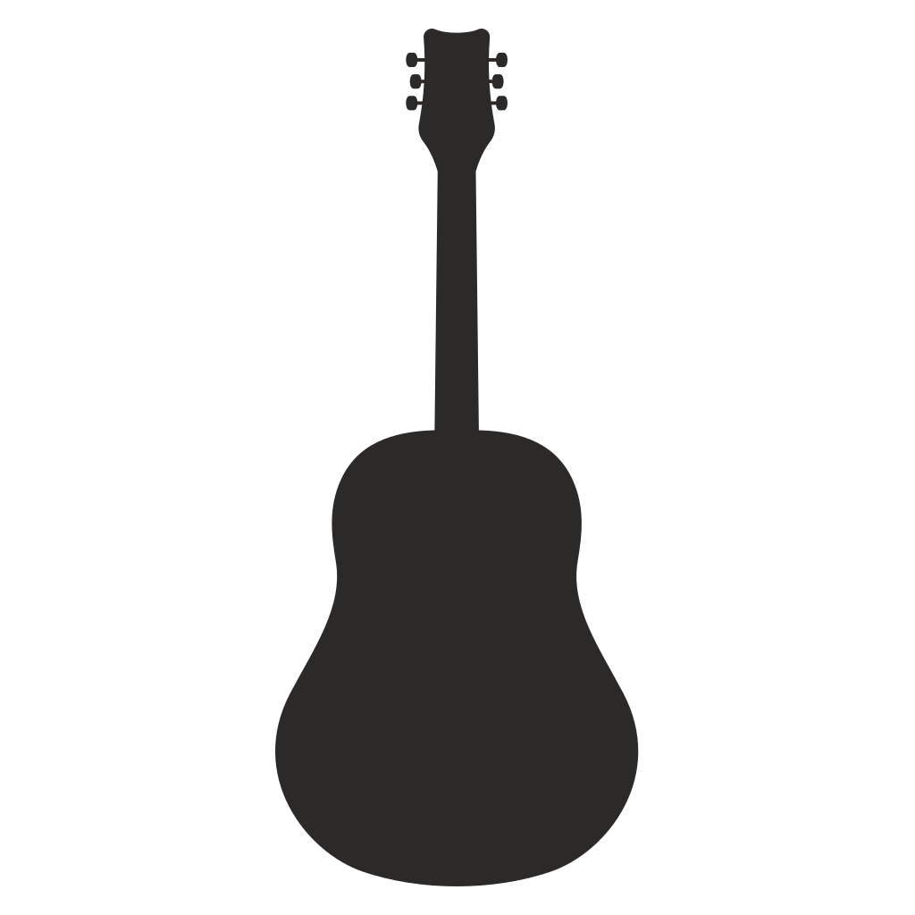 Stylish black guitar silhouette design for crafting projects