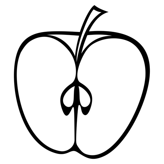 Creative black and white apple silhouette design for crafts