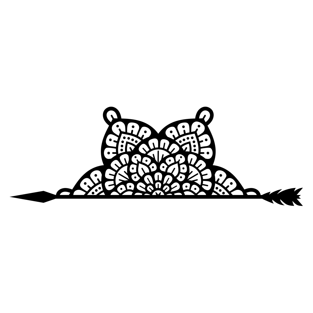 Layered half mandala and arrow design for creative projects