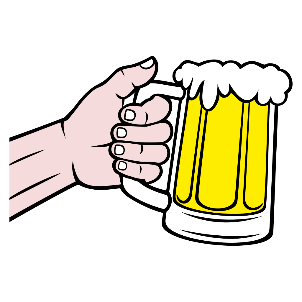 Creative hand holding a frosty beer mug for design projects