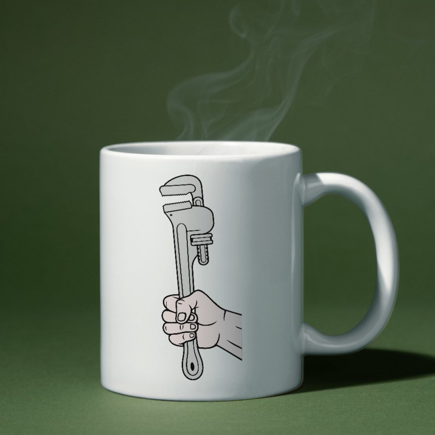 Innovative vector design of a hand gripping a pipe wrench