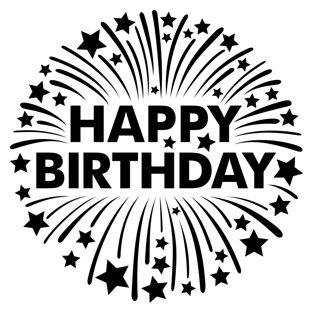 Celebrate with vibrant happy birthday fireworks design