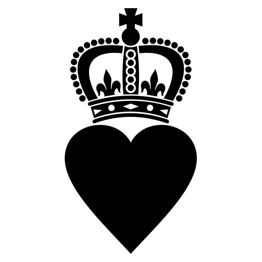 Elegant heart and crown SVG design for cutting machines