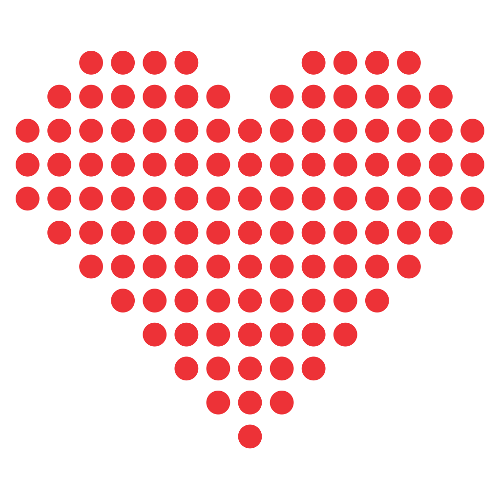 Creative heart design made of red dots for crafting projects