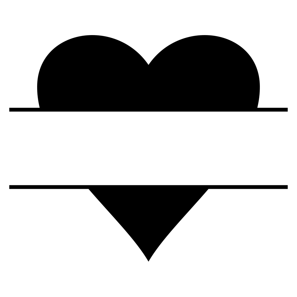 Heart monogram design for creative cutting projects