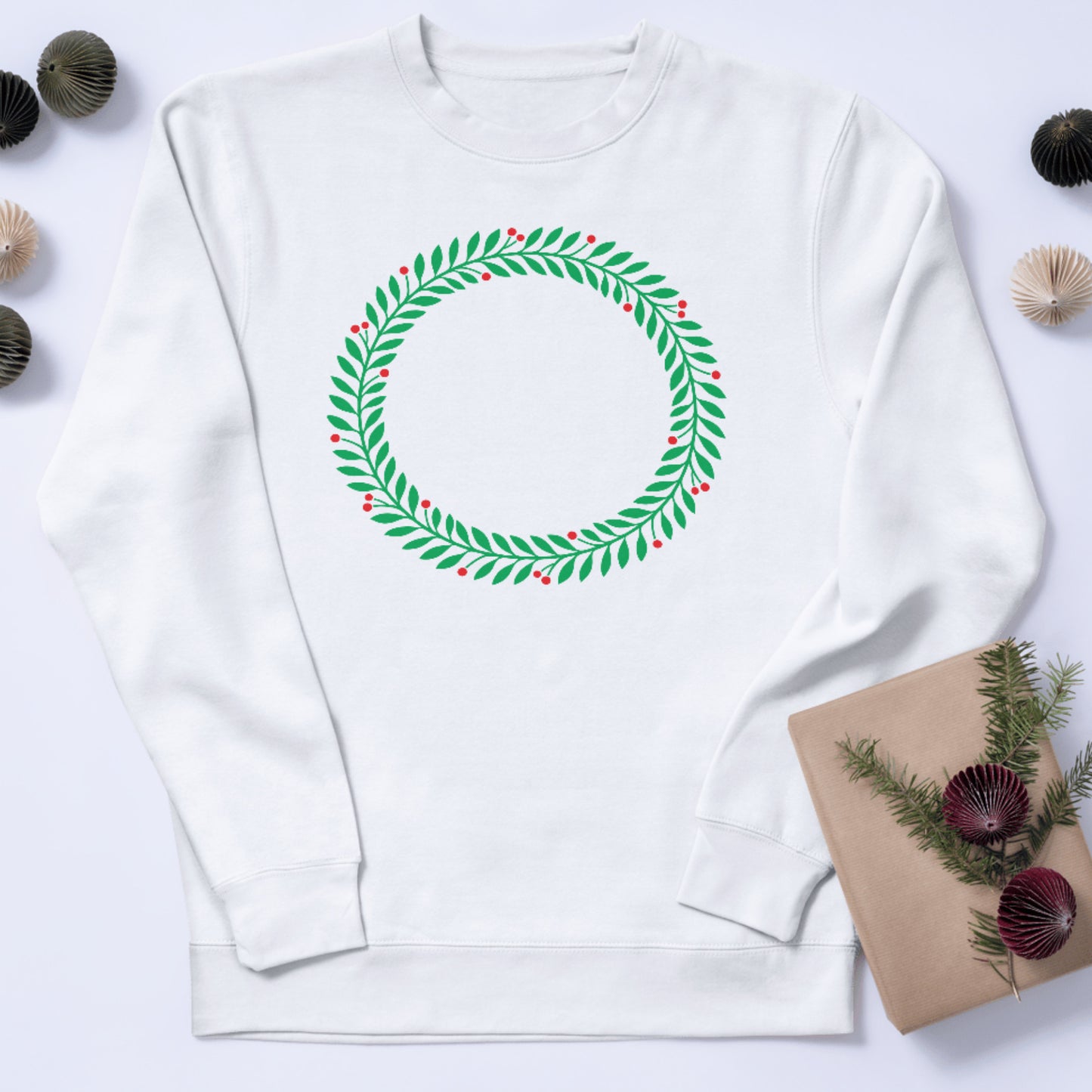 Create festive decorations with a vibrant holly wreath design