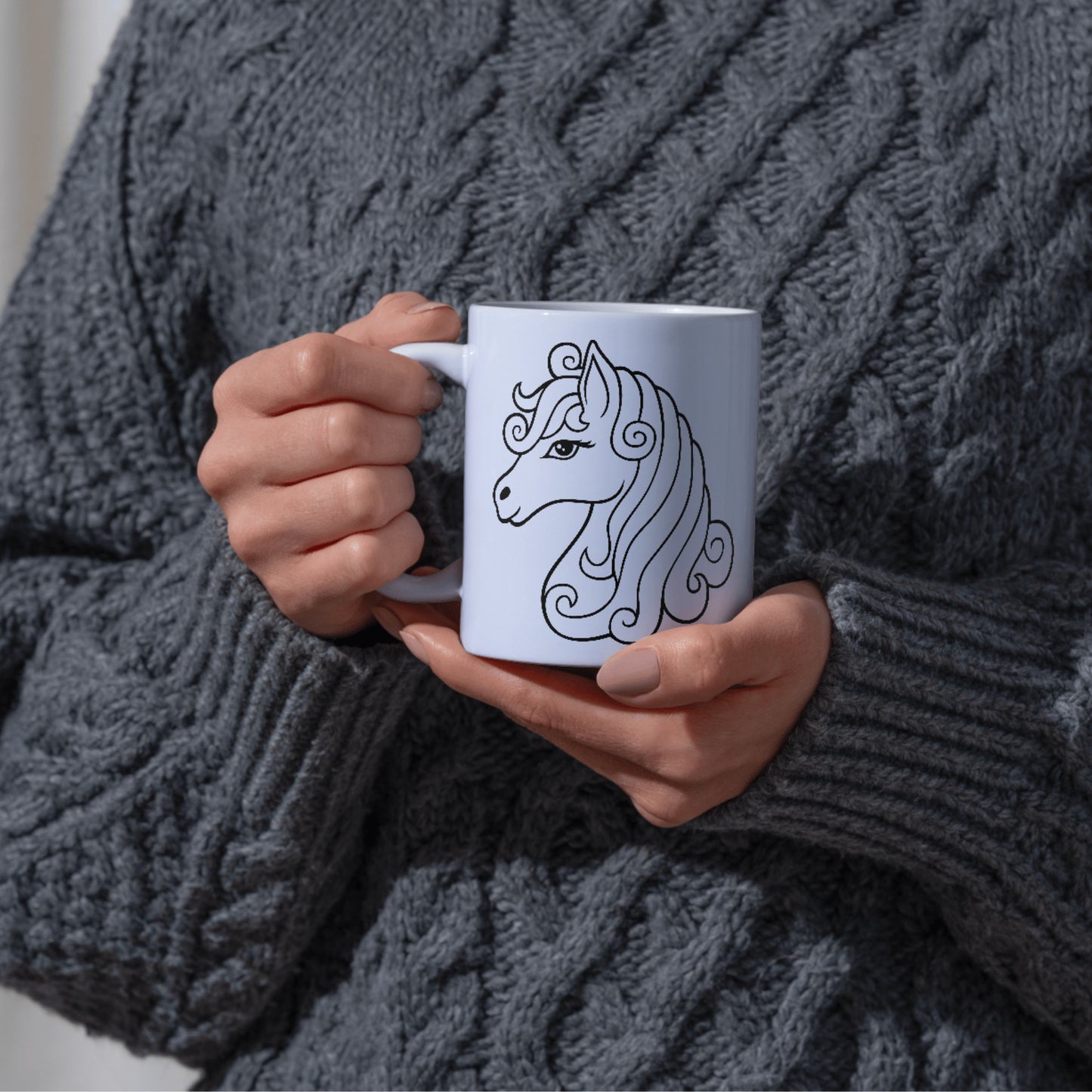 Elegant black horse head design for creative cutting projects