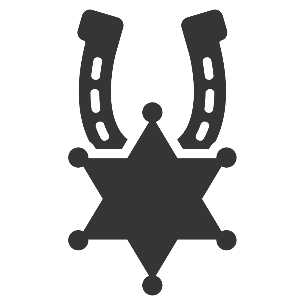 Unique vector design featuring horse shoe and sheriff badge