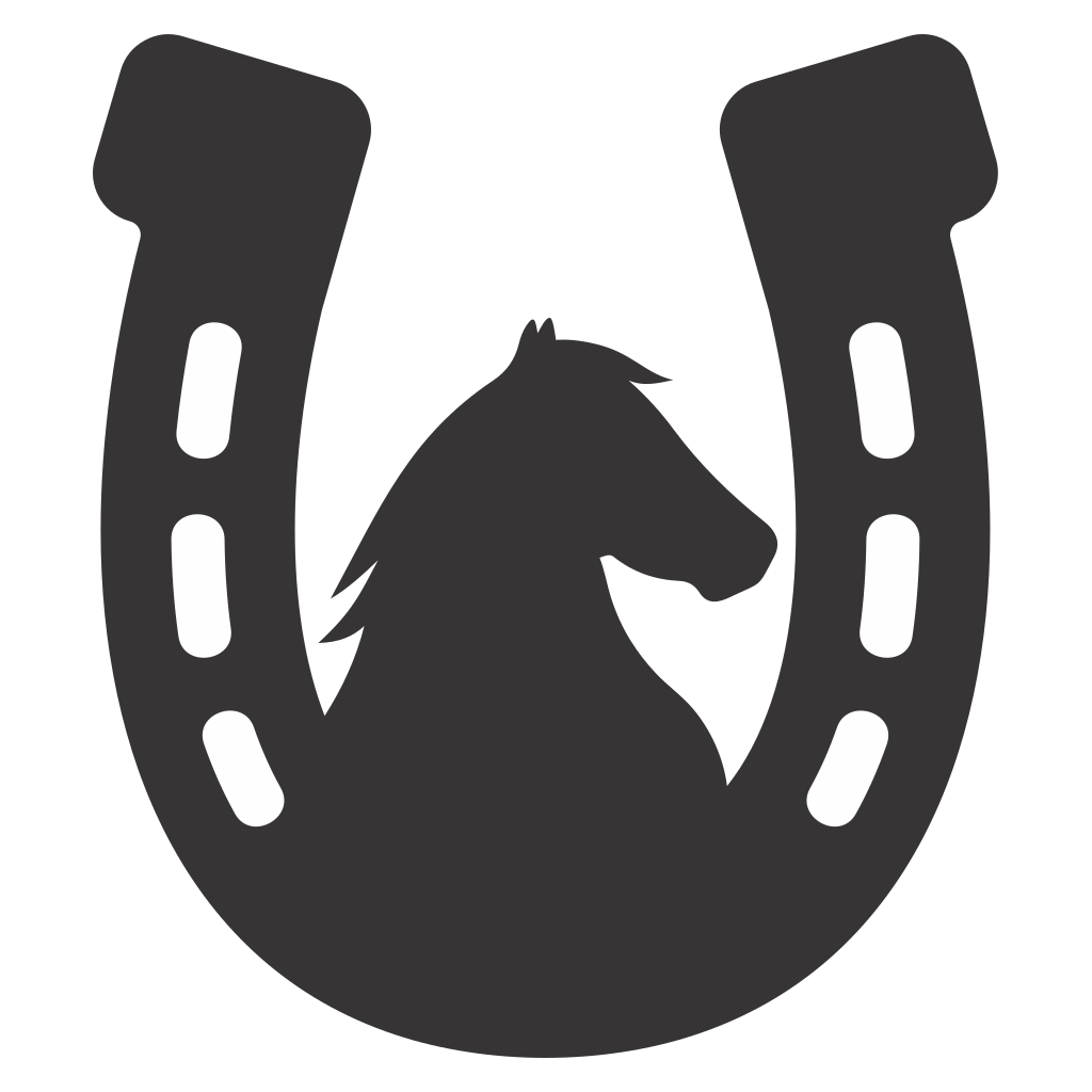 Stylized horseshoe with horse silhouette for crafting projects