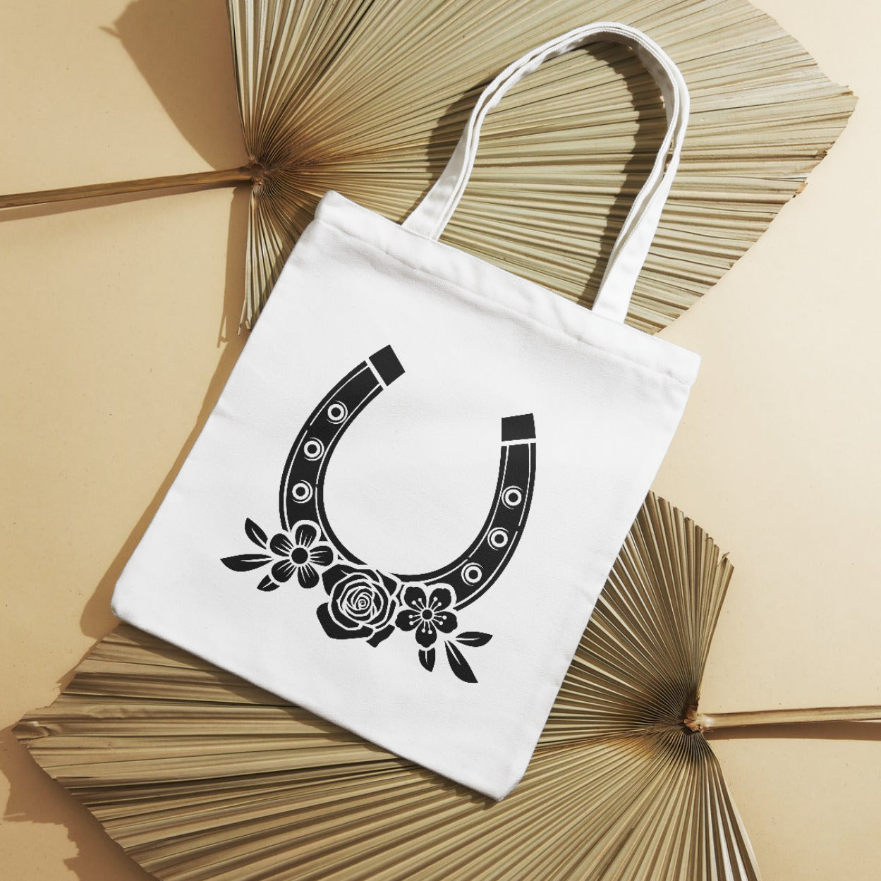 Elegant horseshoe design with floral embellishments for crafting