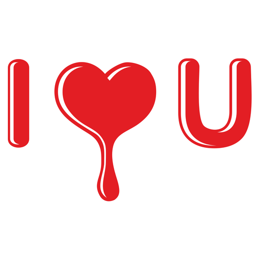 Creative design of I love you dripping in vibrant red