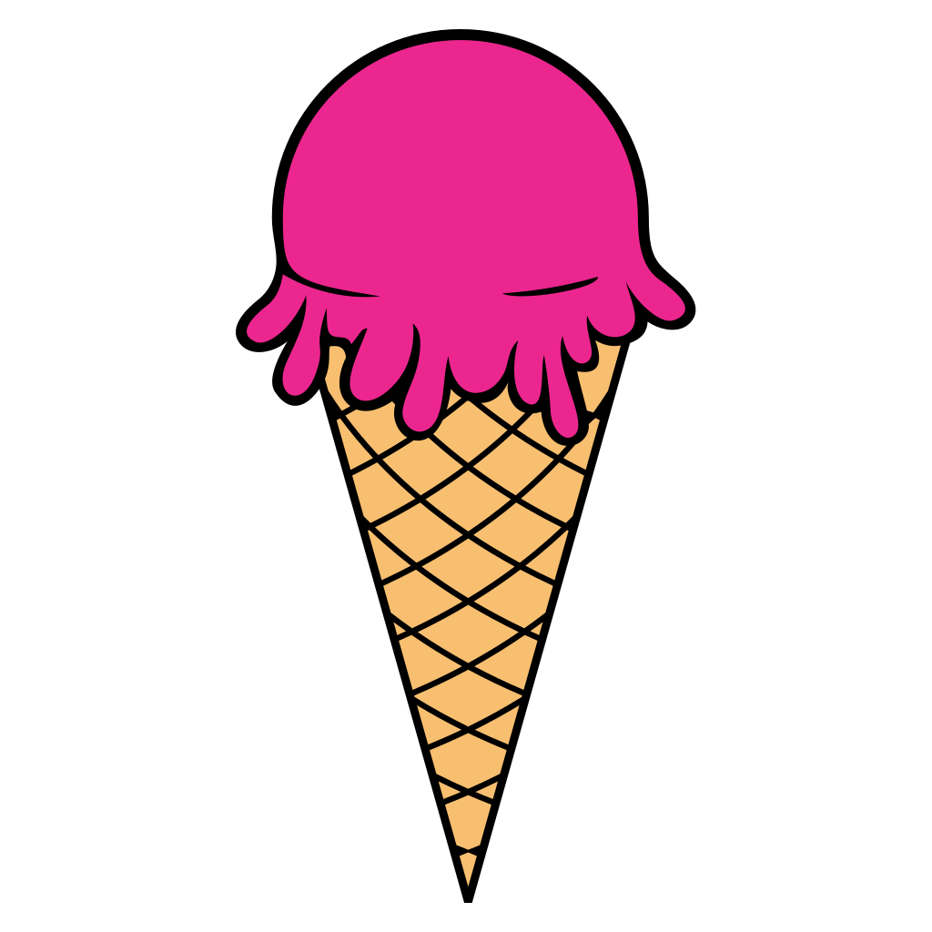 Delightful pink ice cream cone design for crafting fun