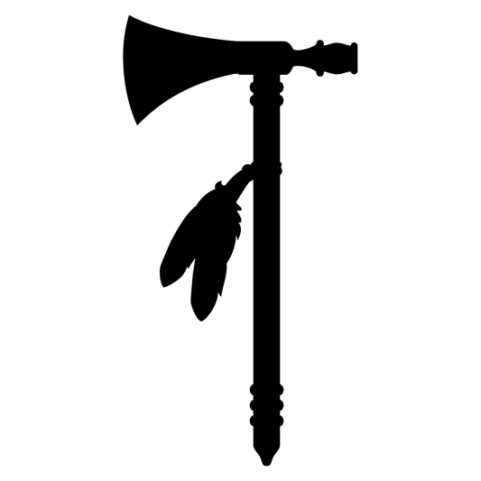 Create a silhouette of a traditional Indian axe