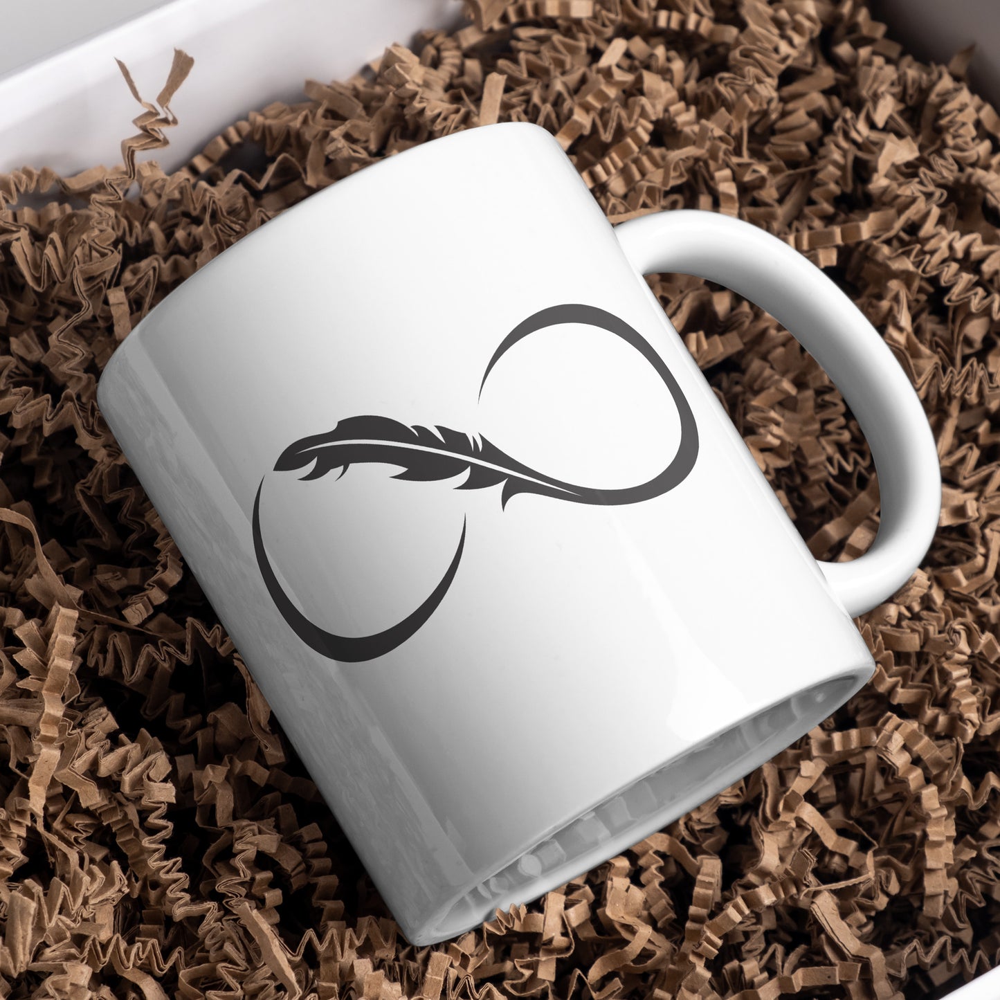 Elegant infinity feather symbol for creative projects