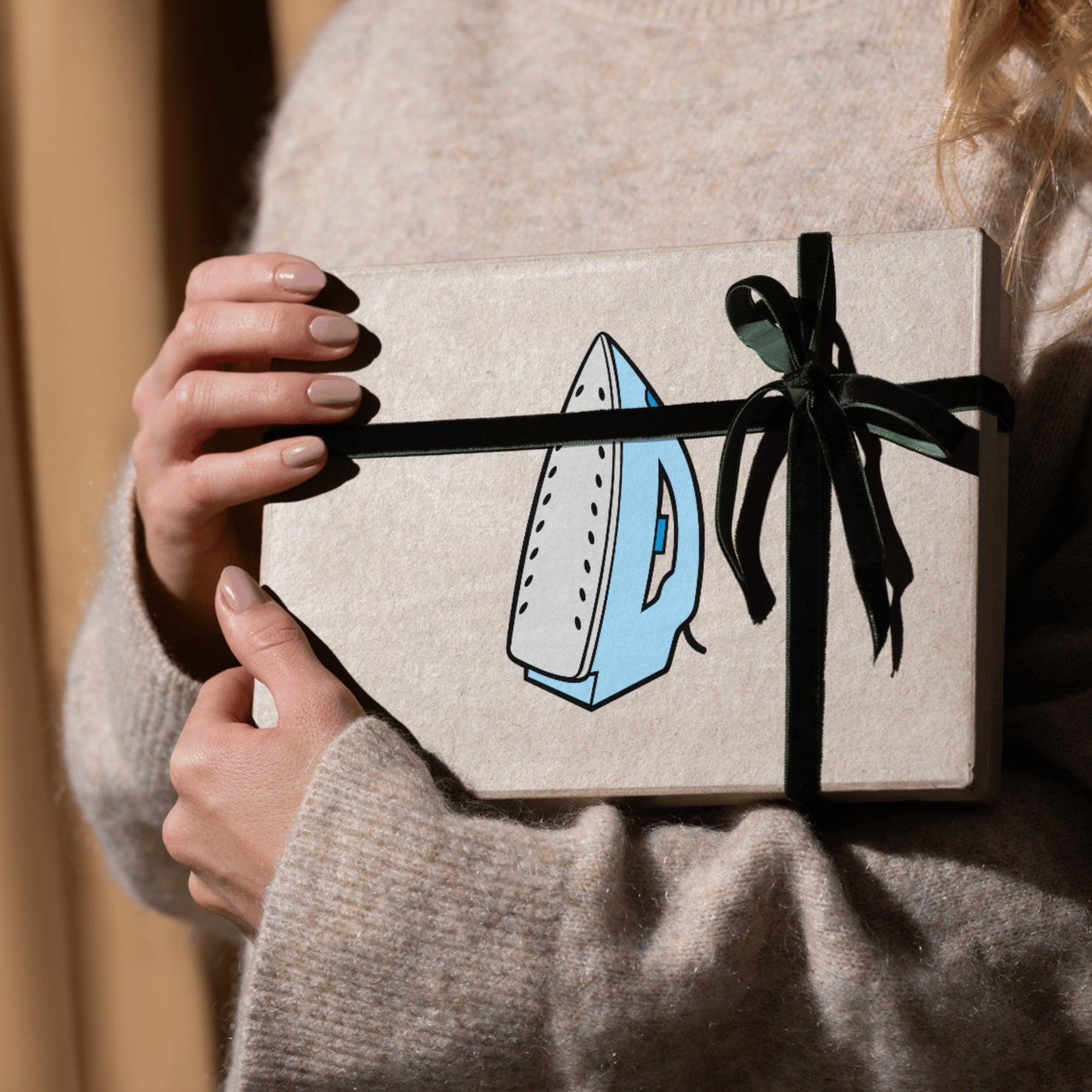 Creative vector design of a modern blue iron for crafting