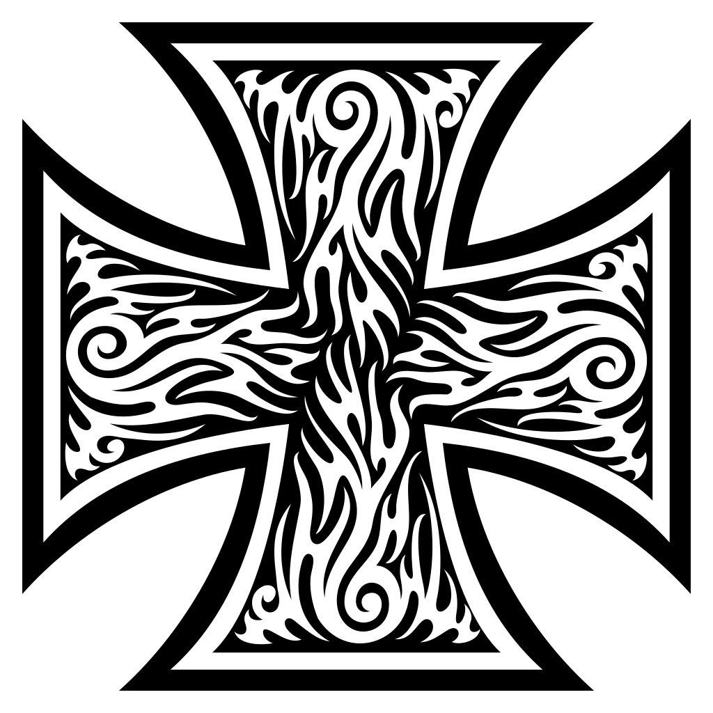 Intricate iron cross design for creative cutting projects