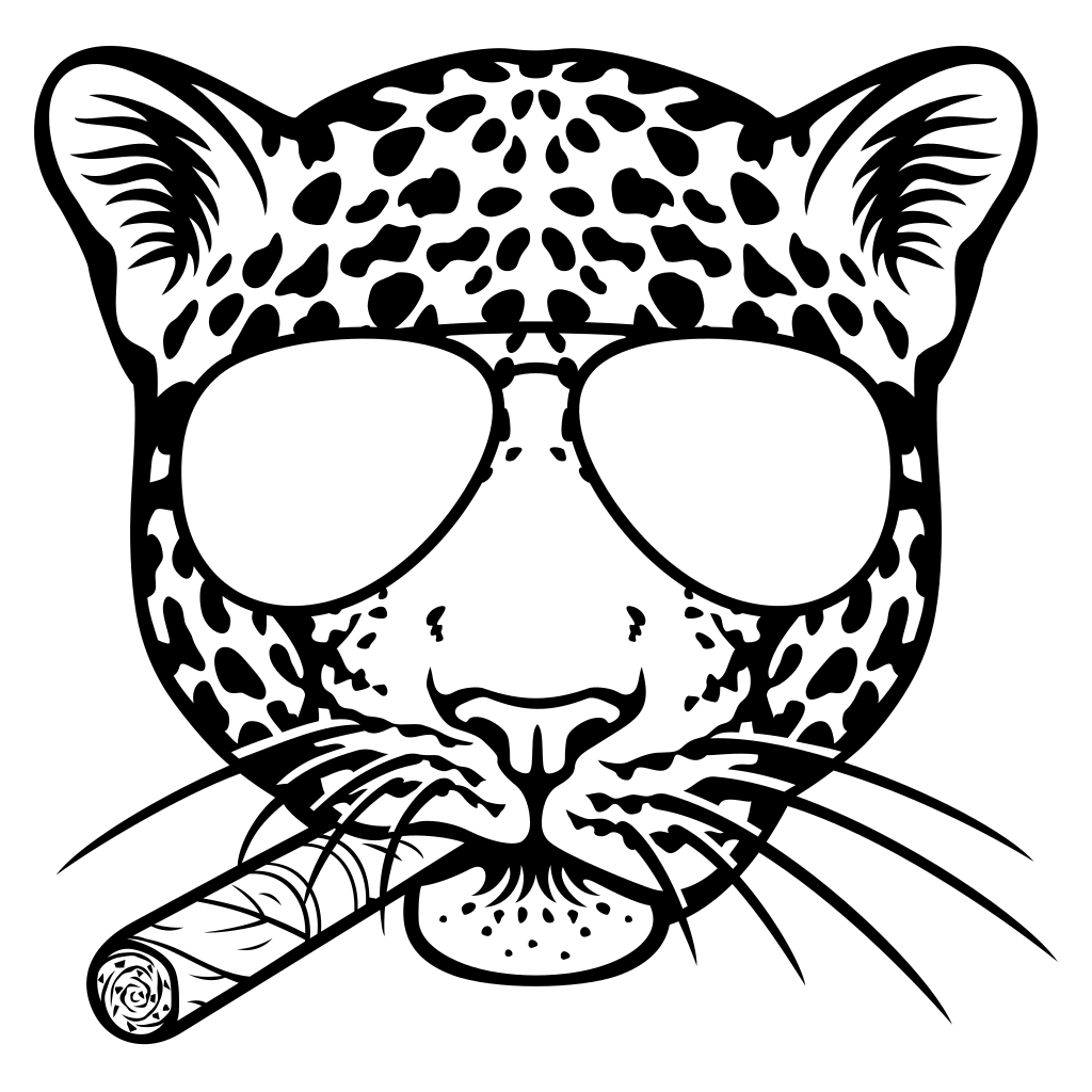 Stylish black jaguar head design for cutting machines