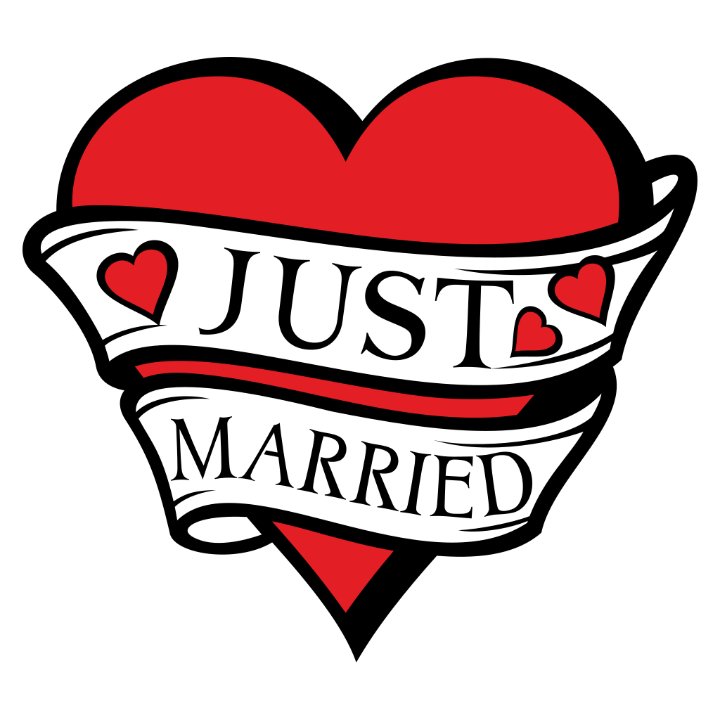 Celebrate love with a just married heart design for crafts