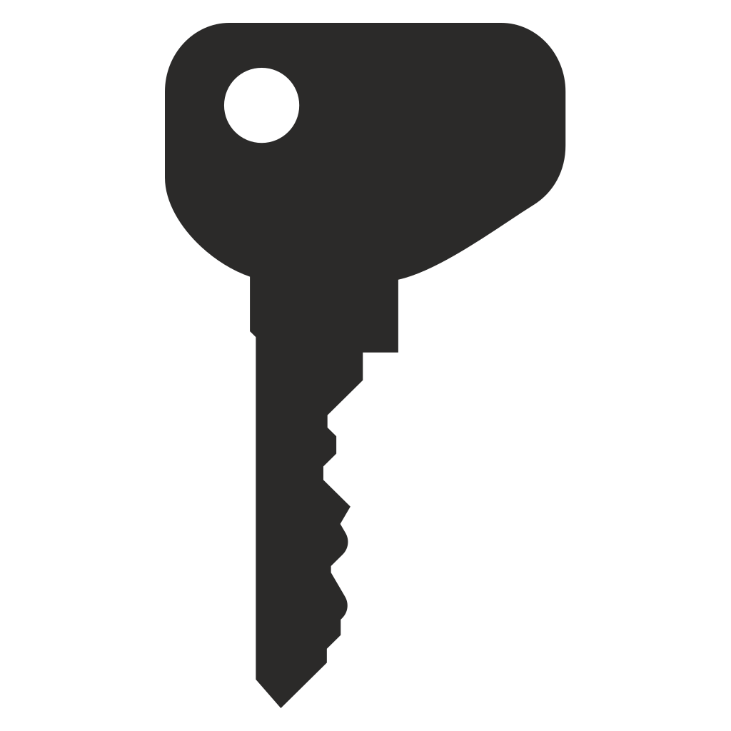 Versatile vector icon of a key for cutting machines