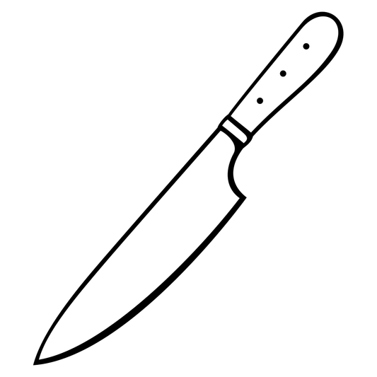Stylish black and white kitchen knife graphic