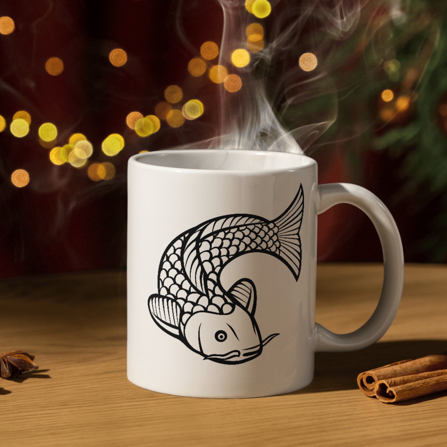 Elegant koi fish design for creative cutting projects