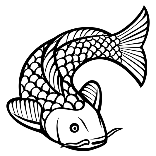 Elegant koi fish design for creative cutting projects