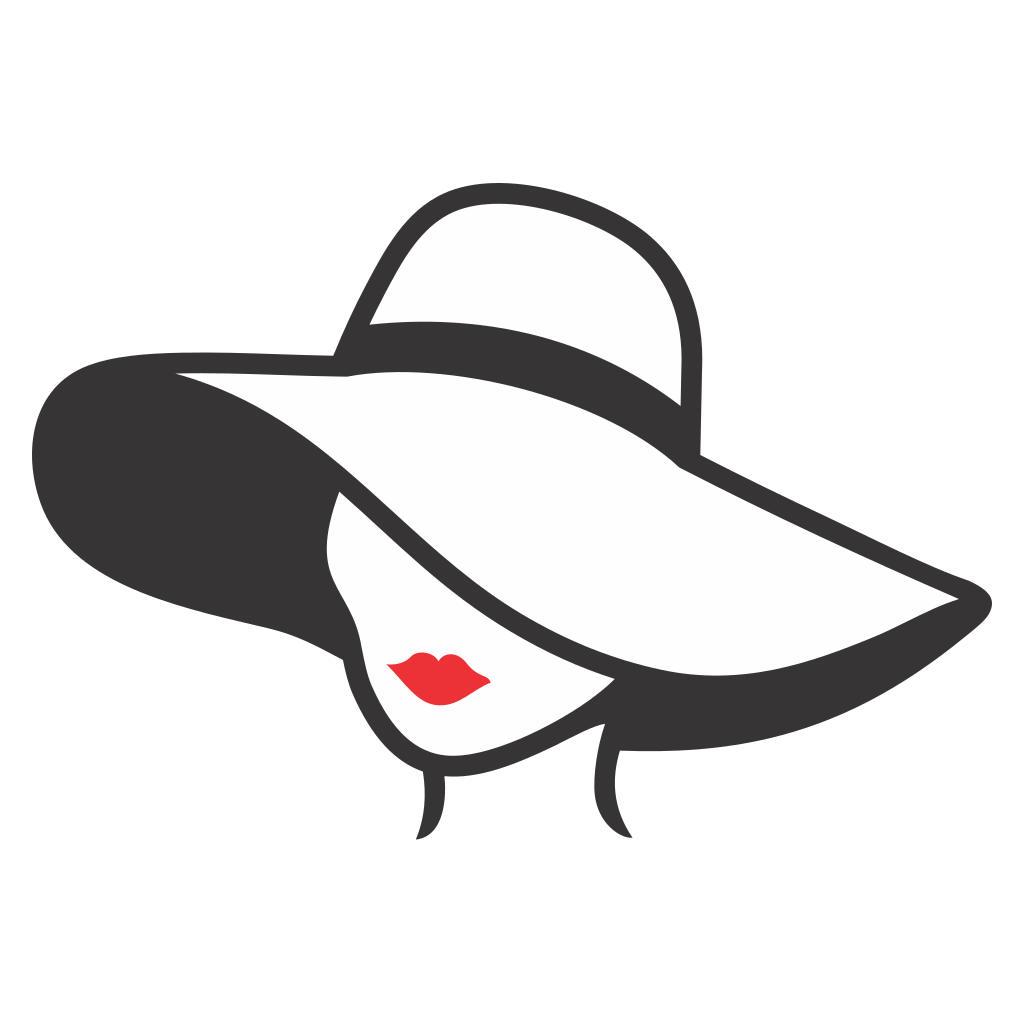 Elegant lady in stylish hat designed for cutting machines