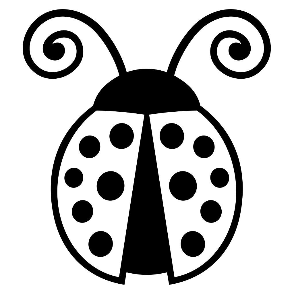 Black and white ladybug vector design for cutting machines