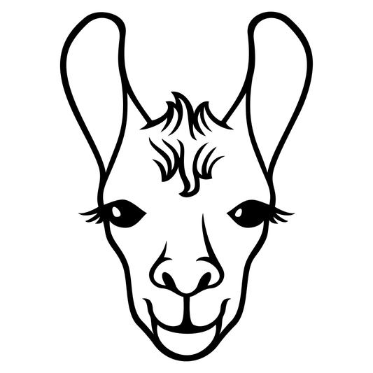 Lively black and white llama design for crafting enthusiasts