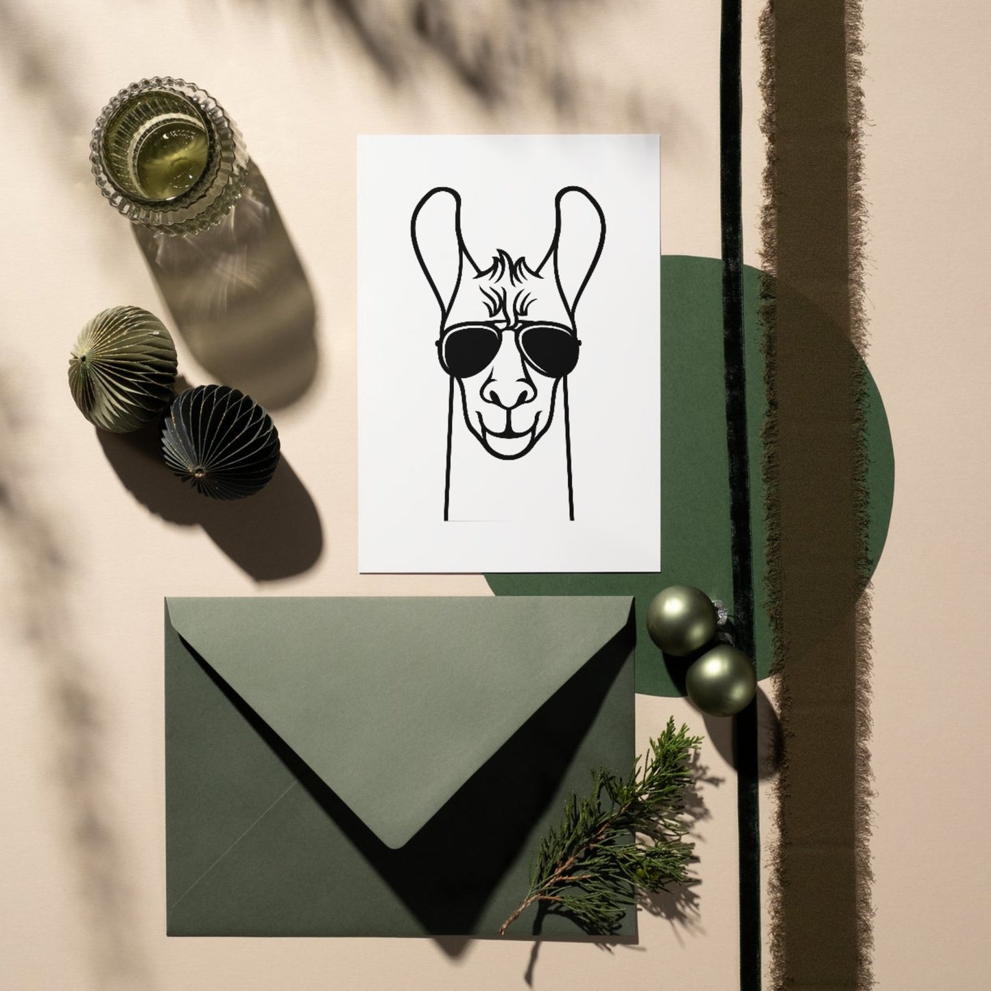 Cool lama with aviator sunglasses for fun designs