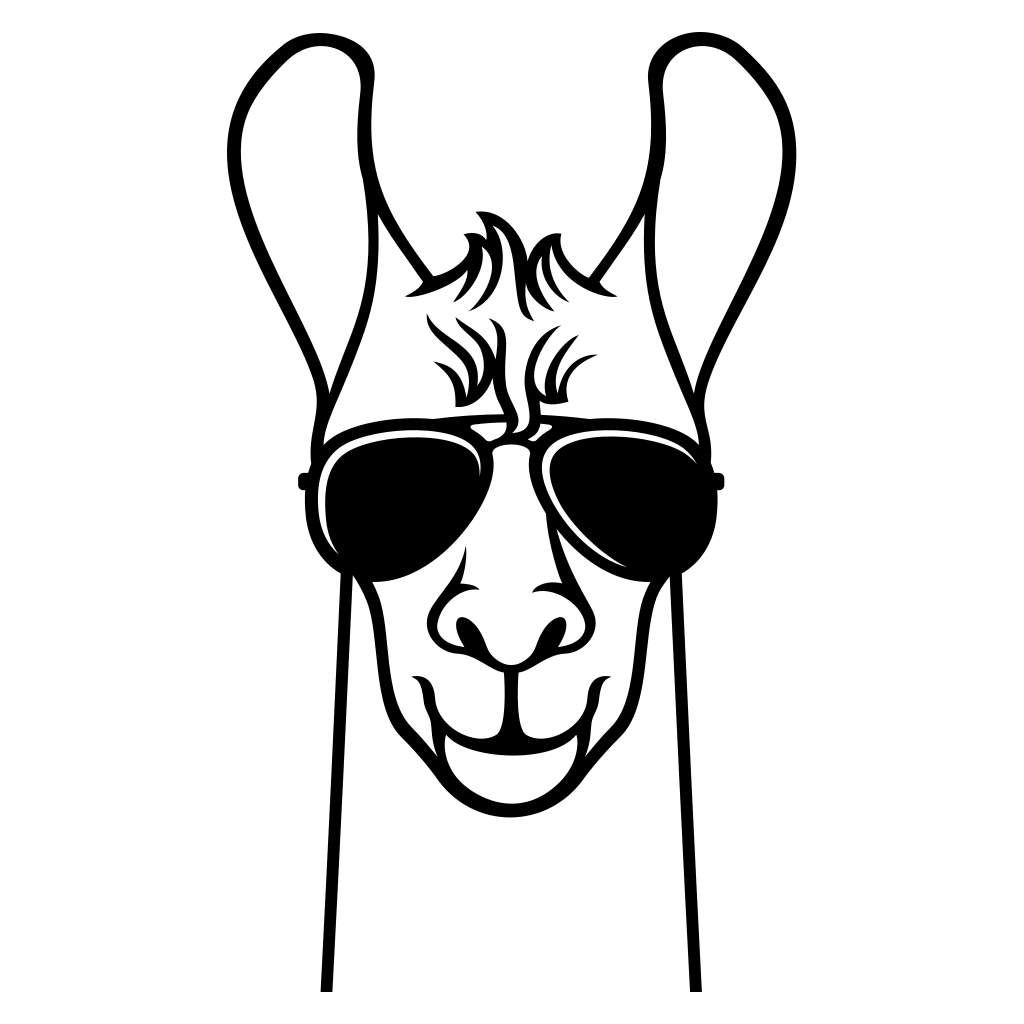 Cool lama with aviator sunglasses for fun designs