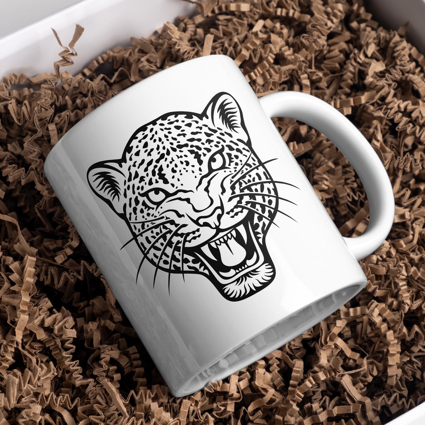 Leopard face design for cutting machine in black and white