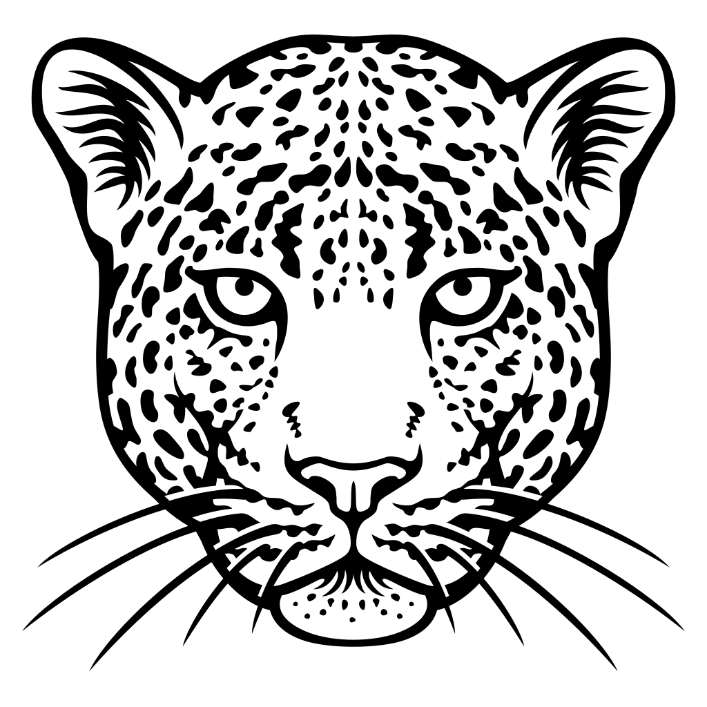 Leopard head vector design for creative cutting projects