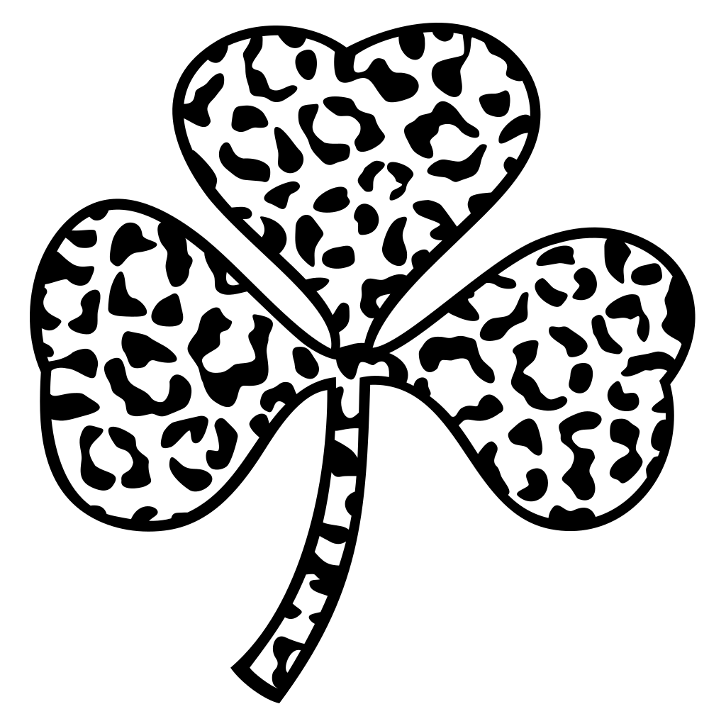 Leopard print shamrock design perfect for creative projects