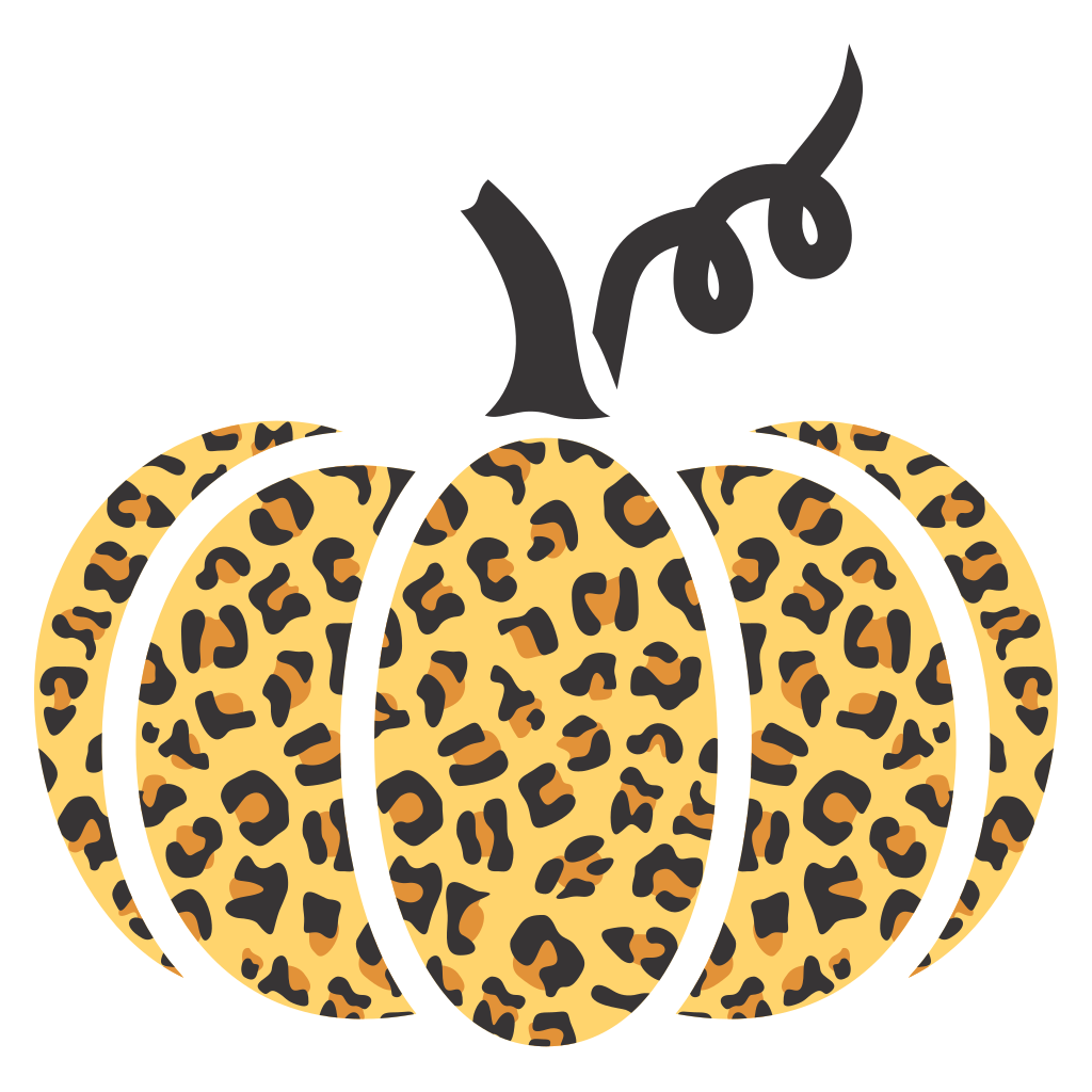 Creative leopard print pumpkin design for cutting machines