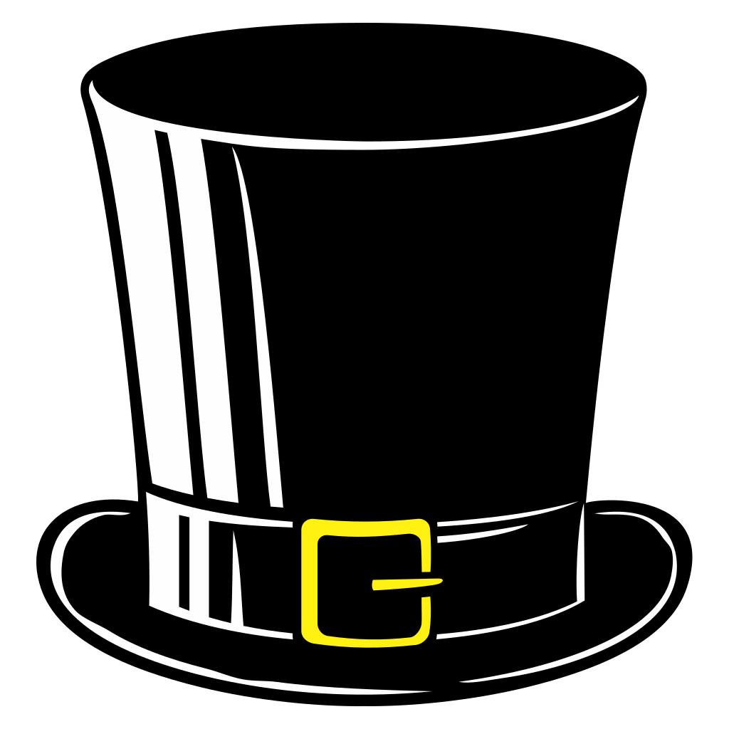 Stylish black leprechaun top hat design for crafting