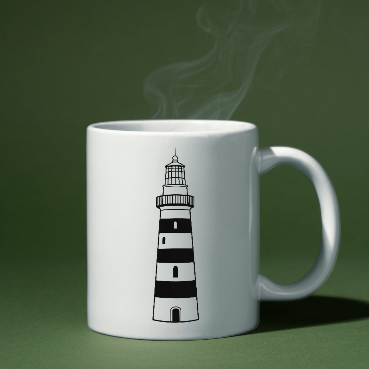 Black and white lighthouse silhouette for cutters
